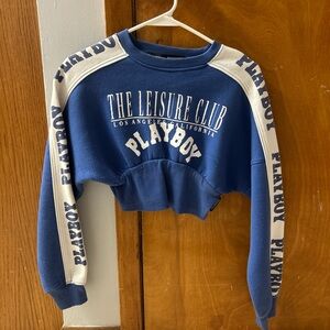 PLAYBOY Blue and Cream Leisure Club Sweatshirt